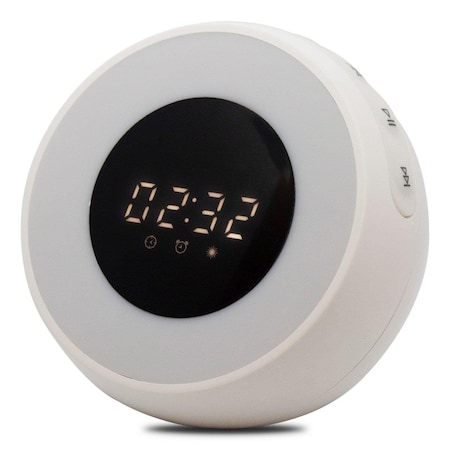 Zummy Alarm Clock with Built-in Air Purifier, Sound Machine, Wireless Bluetooth Speaker, and LED Lamp ZTS050WT